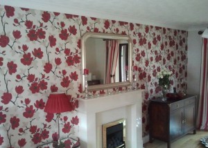 AFTER: Wallpaper and Paint Living Room